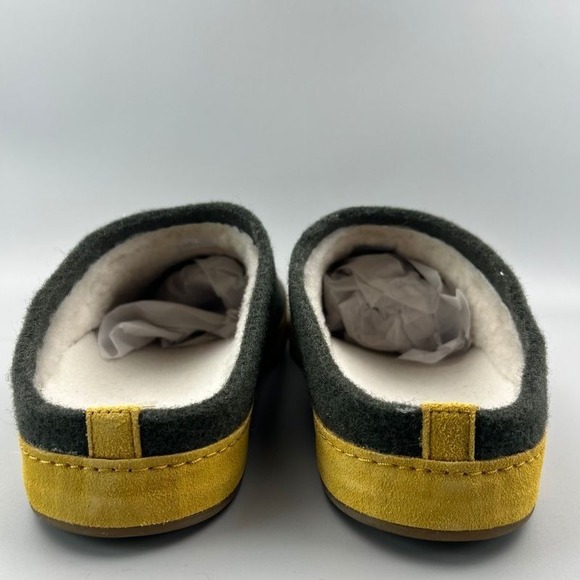 Olukai Hamani Hulu Mens 13 Green Wool Sheepskin Shearling Lined Slippers NEW - Picture 4 of 6